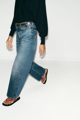 JEANS Z1975 STRAIGHT TAPERED TIRO ALTO CINTUR?N / Azul claro - Zara фото 15