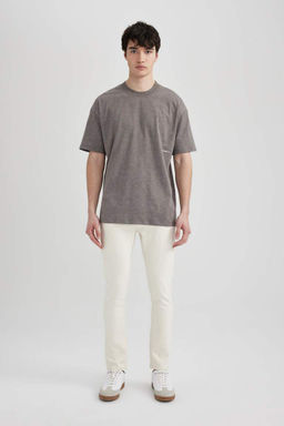 Футболка свободного покроя с круглым вырезом и короткими рукавами с принтом - Defacto фото 2