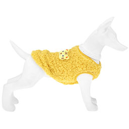 Пэт тойс (Pet toys) Одежда для собаки Жилетка с декором - тигр, р-р S, длина спинки 22см/обхват груди 30см/обхват шеи 14см, цвет-желтый, искусственный мех (100% полиэстер) (Китай) - Домашняя мода фото 2