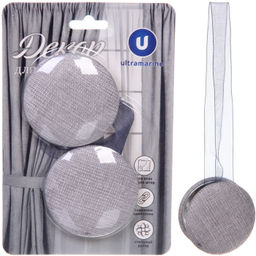 Цена за 4 шт. Подхват для штор на магните "Классика серый" 5см S1887