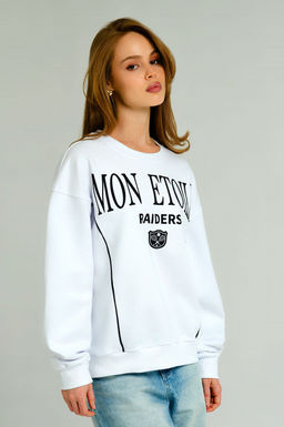 Арт. 15127 Свитшот женский оверсайз 44-50 (4 шт) Цвет:белый - Калинка фото 4