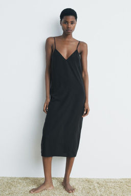LONG SLIP DRESS WITH MULTI-POSITION STRAPS