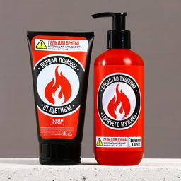 Подарочный набор косметики На всякий пожарный случай, гель для душа 300 мл и гель для бритья 110 мл, HARD LINE