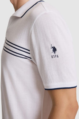 Erkek Beyaz Regular Fit Polo Yaka Ti__rt