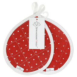 Горошек на красном Кухонный комплект: прихватка 20х18см Капелька - 2шт, хлопок Премиум 191г/м2 - хлопок 100%, наполнитель - ватин 280гр/м2, Домашняя мода (Россия)  фото 3