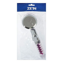 Лейка для душа ZEIN Z4087, микроточки, кнопка «стоп», вентилятор, спираль, фиолетовый/хром