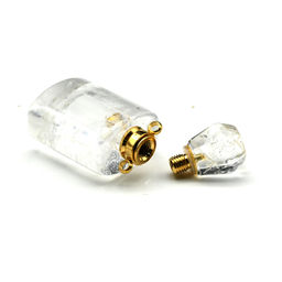 Парфюмерный флакон-кулон из горного хрусталя 18*12*36мм