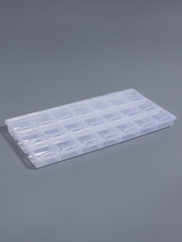 Цена за 4 шт. Органайзер для хранения мелочей, 21 отделение, 21.5×10.5×1.9 см, прозрачный