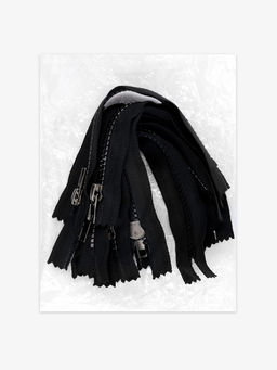 Цена за 10 шт. Молния «Трактор», №5, неразъёмная, декоративное звено «Квадрат», замок автомат, 18 см, чёрная