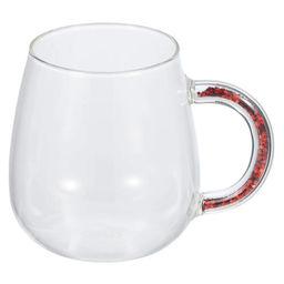 52753 GIPFEL Кружка CHRISTMAS STAR 450 мл, с декоративным наполнителем. Материал: боросиликатное стекло, ПЭТ. Цвет наполнителя: красный