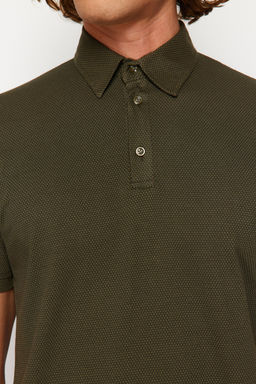 Haki Regular/Normal Kesim Dokulu Polo Yaka T-shirt TMNSS24PO00038