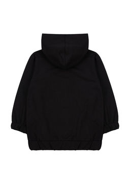 Siyah Melanj Unisex Kapusonlu Pamuklu Fermuarl? Orme H?rka TKDAW25HI00001