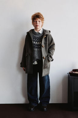 WOOL BLEND DUFFLE COAT - Zara фото 10