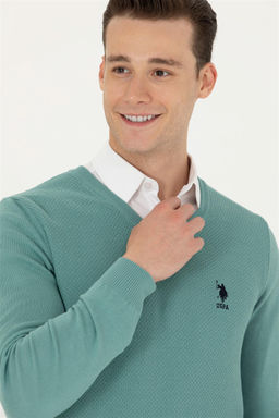 U. S. Polo Assn Мужской мятный базовый свитер Неожиданная скидка в корзине - U.s. polo assn фото 2