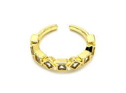 Кольцо Геометрия с фианитами цв.хрусталь