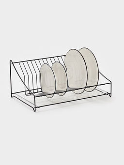 Сушилка для тарелок с поддоном 38*17,5*23,5 см, цвет черный