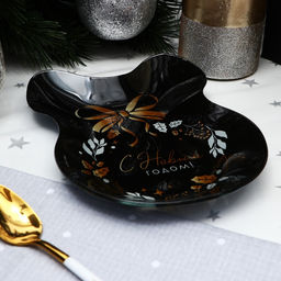 Тарелка плоская новогодняя «С Новым годом», 13.5×18 см