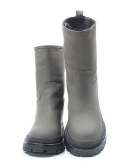 04-C187M Ботинки зимние женские (натуральная кожа (нубук) натуральный мех)