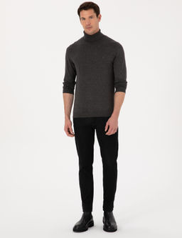 F_me Slim Fit Pamuk Kar___ml_ Bal_k__ Yaka Basic Triko Kazak