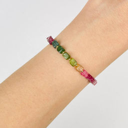 Браслет из Турмалина микс 17 см + - Радуга самоцветов фото 2