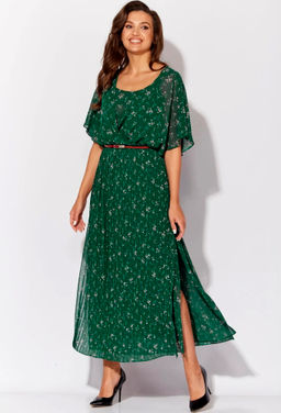 Платье Viola Style 01050 зеленый цветы