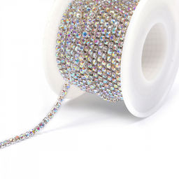 Цепь со стразами арт.TBY.01.SS8.S-2, цв.AB/SILVER, 2.4 мм, уп.10 м