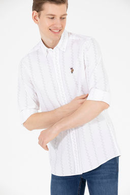 Мужская кремовая рубашка Узунколь - U.s. polo assn фото 3