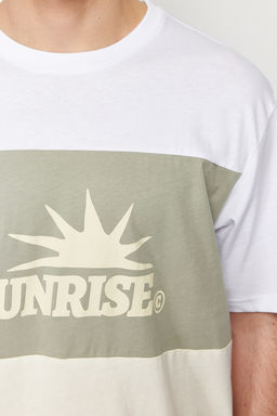 Siyah Oversize/Genis Kesim Yaz? Bask?l? Renk Bloklu %100 Pamuklu K?sa Kol T-Shirt TMNSS24TS00129 - Trendyolmilla фото 13