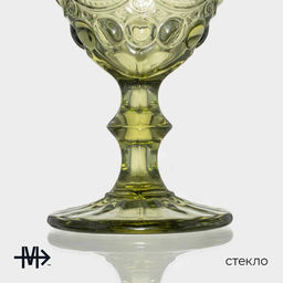 Бокалы для вина Magistro «Ла-Манш», 250 мл, 9×15.2 см, набор 6 шт., стекло, зелёные