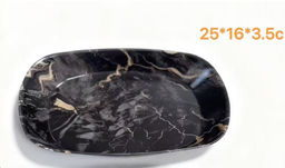 Блюдо Прямоугольное 25х16 см Черный мрамор металл/ WS-18 /уп 300/
