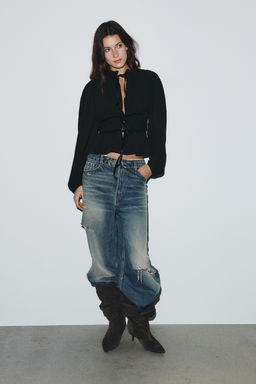 GEORGETTE BLOUSE WITH VELVET TIES