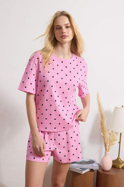 Trendyolmilla Beyaz %100 Pamuklu Puantiyeli ve Kalpli Sortlu Orme Pijama Tak?m? THMSS21PT1485  фото 79