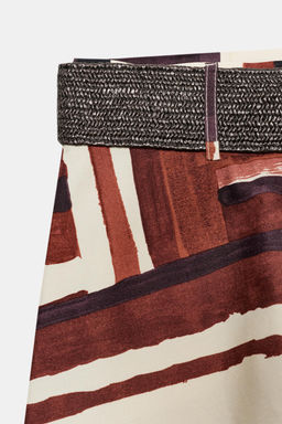 FALDA ESTAMPADA CINTUR?N / Multicolor - Zara фото 8