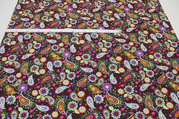 Интерьерный хлопок Цветочный пейсли цв.горький шоколад, ш.1.5м, хлопок-100%, 250гр/м.кв - Купава фото 5