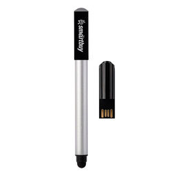Ручка SmartBuy шар. 3в1 + флеш-накопитель 32GB + стилус (SB032GB2BTSS) синяя, серебристый корпус, в пакете