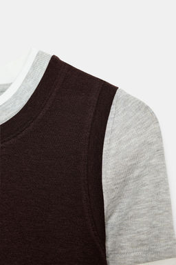 TRIPLE EFFECT LONG SLEEVE T-SHIRT - Zara фото 7