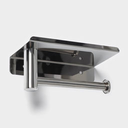 Держатель для туалетной бумаги с полочкой, 18×10×9 см, хромированный