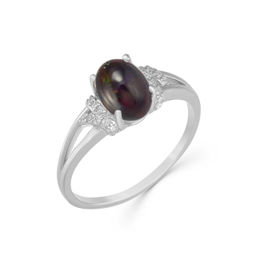 Кольцо, опал нат. черный, SL-RIC14