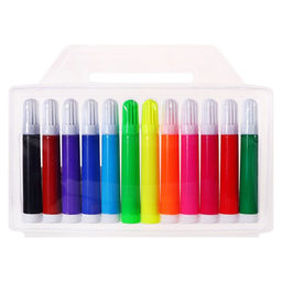 Фломастеры 12 цветов Jambo, толстые, вентилируемый колпачок