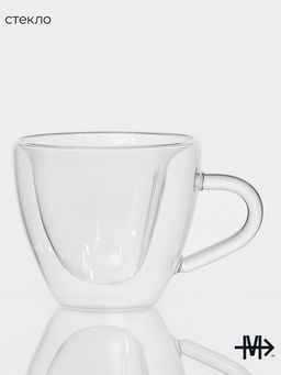 Кружка с двойными стенками Magistro «Сердце», 150 мл, 11×8×7.5 см, стекло, прозрачная