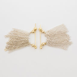 Серьги металл Цепи сборка, цвет серебряно-золотой, 2 см