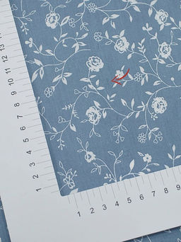 Поплин Роза Вьюнок цв.сине-серая дымка, СОРТ2, ш.1.5м, хлопок-100%, 105гр/м.кв - Купава фото 8