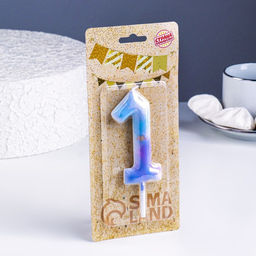 Цена за 2 шт. Свеча в торт на шпажке «Звездопад», цифра 1, 9 см, ГИГАНТ