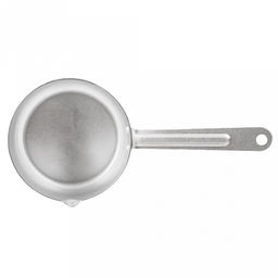 Ковш алюминиевый 0,75л, д12см, h7см, s1,2мм, цилиндрическая форма, металлическая ручка (Россия)