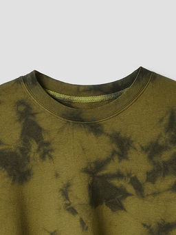 Свитшот оверсайз мужской зеленый с эффектом варки - Mark formelle фото 7