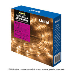 ULD-D50 8M/С08 IP44 WARM WHITE Гирлянда светодиодная Дюралайт, 8м. С контроллером. Теплый белый свет. Провод прозрачный. ТМ Uniel