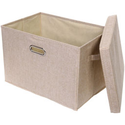 Коробка для хранения вещей складная с крышкой "ДЭСТРА", цвет светло-бежевый, 44*29*30см