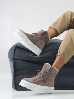 Ботинки 216.212131w. капучино замша/Шерсть