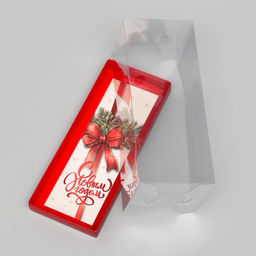 Цена за 3 шт. Коробка с прозрачной крышкой под рулет «С Новым годом», 30×12×12