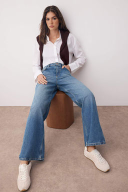Mavi Yuksek Bel Wide Leg Genis Paca Jeans TWOAW26JE00145 - Trendyolmilla фото 2